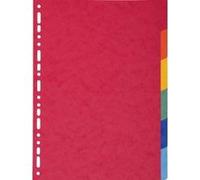 Exacompta - Réf. 1406E - Carton de 50 Intercalaires en véritable carte lustrée souple 225g/m2 FSC® avec 6 onglets neutres - Format à classer A4 - Dimensions 22,5 x 29,7 cm-couleurs assorties