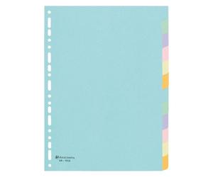 Intercalaires neutres A4 Exacompta Forever carte recy colorée 12 onglets - 1 jeu