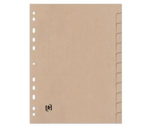 Intercalaires neutres Oxford Touareg A4 12 positions carte recy paisseur 265g beige naturel
