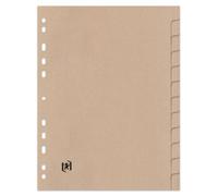 Intercalaires neutres Oxford Touareg A4 12 positions carte recy paisseur 265g beige naturel