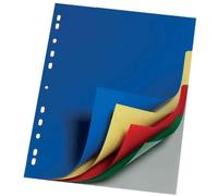 Intercalaires plastiques A4 PP DURABLE - 20 positions, onglets colorés, perforation universelle