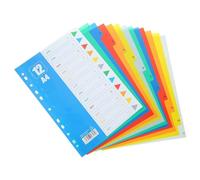 Intercalaires pour Classeur A4 PP à 11 Trous, Index Numérique | Séparateurs Onglets pour Cahier et Présentations, Usage École et Bureau, Accessoire Livre