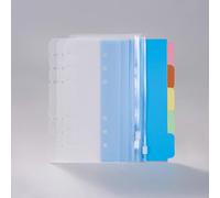 Intercalaires pour Classeurs A6 6 Anneaux | Séparateurs Classeur A6, 5 Couleur 250GSM Papier, 2xIntercalaire en 0,6mm Plastique, Pochette Classeur en 0,14mm Plastique