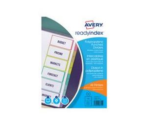 Intercalaires Readyindex, PP, 6 touches, A4