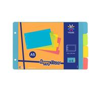 Intercalaires viquel a5 happy fluo 4 positions 14,5x22,5cm coloris assortis