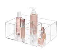 InterDesign iDesign The Clarity Collection Organiseur de Salle de Bain en Plastique à 5 Compartiments, 25,1 x 17,5 x 10,2 cm, Transparent