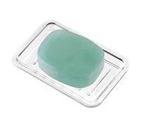 InterDesign Porte-Savon rectangulaire en Plastique pour évier de Salle de Bain ou Douche - Design strié - Transparent - 8,9 x 13,3 cm