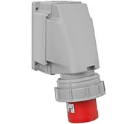 Interflex PCE - Prise Murale Étanche CEE 63A 5 Broches 400V - Rouge | Fiche murale industrielle IP67, 3 pôles + neutre + terre, position horaire 6h, montage saillie haute qualité