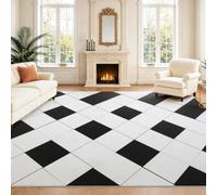 Intérieur Tapis 140 x 200 cm De Salon, Audacieux Minimal Damier Noir Blanc Losange Géométrique Abstrait Motif Soft Antidérapant Doux Flanelle Tapis De Sol pour Chambre, Décoration De Maison