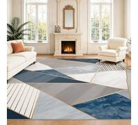 Intérieur Tapis 40 x 60 cm De Salon, Luxueux Moderne Géométrique Gris Or Beige Abstrait Structure Soft Antidérapant Doux Flanelle Tapis De Sol pour Chambre, Décoration De Maison