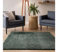Interiyou Tapis Poils Longs Sofia - 200x200 Vert Clair - Moelleux et uni - Lavable et antidérapant - Fibres Douces pour Salon, Salle à Manger, Cuisine, Couloir