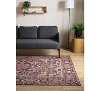 Interiyou Tapis Vintage Salon Gent - 160x230 Multicolore - Design à Poils Courts pour Chambre, Bureau, Couloir - Lavable et Antidérapant - Motif Imprimé