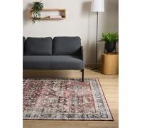 Interiyou Tapis Vintage Salon Gent - 300x400 Multicolore - Design à Poils Courts pour Chambre, Bureau, Couloir - Lavable et Antidérapant - Motif Imprimé
