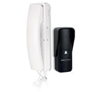 Interphone audio filaire - Alimentation 9-12V DC - Boîtier en aluminium - Blanc