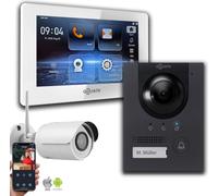 Interphone avec caméra Goliath IP 2 fils anthracite 1 moniteur 1 caméra IP en saillie : 7 pouces blanc : Boîte en saillie Couleur du moniteur : 7 pouces blanc Montage : Boîte en saillie