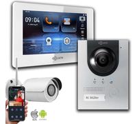 interphone BUS 2 fils | Argent 1x moniteur 1x caméra IP : 7 pouces Blanc : Boîtier en saillie Couleur du moniteur : 7 pouces Blanc Montage : Boîtier en saillie