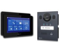 Interphone-portier GOLIATH Basic 2 fils BUS | FullHD | App | 150° | 1 famille | Anthracite/Noir | Encastré | 2 x postes intérieurs