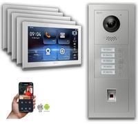 Interphone-portier Goliath IP Hybrid 5-Fam. Fingerprint : Boîtier en saillie : 10 pouces en blanc Boîtier de montage de la sonnette : Boîtier en saillie Sélection du moniteur : 10 pouces en blanc