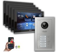 Interphone-portier Goliath IP Hybrid 5-Fam. Handy App : 10 pouces en noir : Boîtier en saillie Sélection du moniteur : 10 pouces en noir Boîtier de montage de la sonnette : Boîtier en saillie