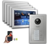 Interphone-portier Goliath IP Hybrid 5-Fam. Handy App : Boîtier en saillie : 10 pouces en blanc Boîtier de montage de la sonnette : Boîtier en saillie Sélection du moniteur : 10 pouces en blanc