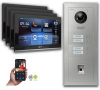 Interphone-portier vidéo Goliath IP 4-Fam. Fingerprint : 10 pouces en noir : Boîtier en saillie Sélection du moniteur : 10 pouces en noir Boîtier de montage de la sonnette : Boîtier en saillie