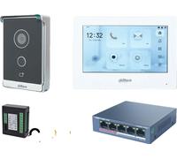 Interphone-portier vidéo IP Dahua, écran tactile 7 pouces, alimentation PoE, 1 DB 1 écran blanc