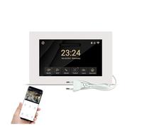 Interphone Sans Fil, Système d'interphone vidéo intelligent sans fil 1080P écran tactile complet avec porte filaire téléphone parlant déverrouillage à une touche(R6-M503WA-B)