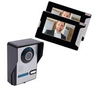 Interphone vidéo 2 moniteurs 7" TFT LCD couleur avec caméra et vision nocturne - Caméra rotative, kit mains libres, résistant aux intempéries IP65 - Interphone avec ouvre-porte pour maison
