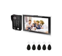 Interphone Vidéo 7/10 Pouces avec Écran Tactile Et Sonnette Filaire 1080p 148°, Application, Mot De Passe, Empreinte Digitale, Lecteur Carte Audio Bidirectionnel(10INCH 94218B)