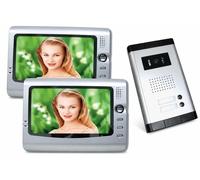 Interphone vidéo argenté - Double écran LCD de 7 pouces - Vision nocturne avec 6 LED - Audio bidirectionnel mains libres - Système de contrôle d'accès filaire