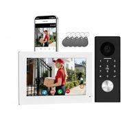 Interphone vidéo connectée 2 fils avec digicode et badges