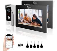 Interphone vidéo de sonnette 1080p avec écran tactile de 7", détection de mouvement, plusieurs méthodes de déverrouillage