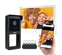 Interphone vidéo Eura VDP-49A3-2TY TUYA, Wi-FI, AHD, RFID, Station météo, écran Couleur 7 Pouces, Deux Fils, Blanc