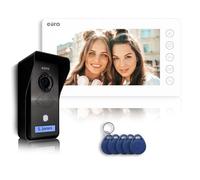 Interphone vidéo Eura VDP-76A3 Alpha interphone 4 fils, moniteur couleur 7 pouces, RFID, mémoire d'images, 2 entrées, Blanc