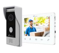 Interphone vidéo filaire 2 fils écran 7"", IP65 IK07, vision nocturne IR, audio bidirectionnel, ouvre-porte