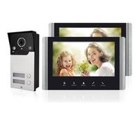 Interphone Vidéo Filaire 2 Unités Sonnette Visiophone Connecté 4 Fils Avec Écran Lcd Tft 7"" Caméra De Vision Nocturne Étanche Déve