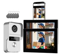Interphone vidéo filaire pour smartphone, 2 fils, écran tactile 7 pouces, vision nocturne, déverrouillage à distance, interphone bidirectionnel pour villa, maison, bureau,avec 1 caméra et 2 moniteurs