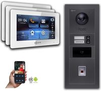 Interphone vidéo Goliath 2 fils BUS : 2 maisons familiales, RFID, code numérique, argent : Boîtier en saillie : 7 pouces en blanc Sélection du moniteur : 7 pouces en blanc Boîtier de montage de la son