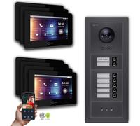 Interphone vidéo Goliath 2 fils BUS : Maison de 7 familles, affichage, anthracite : Boîte d'encastrement : 7 pouces en noir Sélection du moniteur : 7 pouces en noir Boîte de montage de la sonnette : B