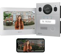 Interphone vidéo GOLIATH Basic 2 fils BUS | FullHD | App | 150° | 1 famille | Argent/Blanc | Encastré