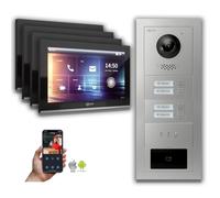 Interphone vidéo Goliath IP : 10 pouces, maison de 4 logements, RFID, écran, argent : 10 pouces noir : boîtier en saillie Couleur de l'écran : 10 pouces noir Montage : boîtier en saillie