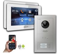 Interphone vidéo Goliath IP 2-fam. 7 pouces d'affichage : 7 pouces en blanc : Boîtier d'encastrement : 4 POE (standard) Sélection du moniteur