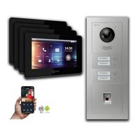 Interphone vidéo Goliath IP 4-Fam. 7 pouces Fingerprint : Boîtier d'encastrement : 7 pouces en noir Boîtier de montage de la sonnette : Boîtier d'encastrement Sélection du moniteur : 7 pouces en noir