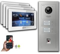 Interphone vidéo Goliath IP 4-Fam. 7 pouces Fingerprint : Boîtier en saillie : 7 pouces en blanc Boîtier de montage de la sonnette : Boîtier en saillie Sélection du moniteur : 7 pouces en blanc