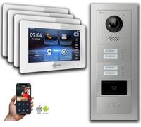 Interphone vidéo Goliath IP 4-Fam. 7 pouces RFID Affichage : Boîtier en saillie : 7 pouces en blanc Boîtier de montage de la sonnette : Boîtier en saillie Sélection du moniteur : 7 pouces en blanc