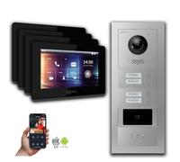 Interphone vidéo Goliath IP 4-Fam. 7 pouces RFID Affichage : Boîtier en saillie : 7 pouces en noir Boîtier de montage de la sonnette : Boîtier en saillie Sélection du moniteur : 7 pouces en noir