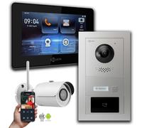 Interphone vidéo Goliath IP : 7 pouces 1 moniteur, RFID, anthracite, caméra Wifi : 10 pouces en noir : Boîte d'encastrement : Connexion POE 4 via: : Sélection de 4 moniteurs POE : 10 pouces en noir So