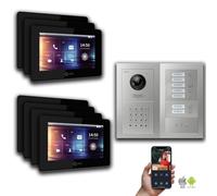 Interphone vidéo Goliath IP : 7 pouces, maison individuelle, code numérique, écran, argent : 7 pouces noir : boîtier en saillie, couleur de l'écran : 7 pouces noir, montage : boîtier en saillie