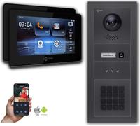 Interphone vidéo Goliath IP avec caméra, écran 7 pouces à code numérique, couleur anthracite : 2 moniteurs : 7 pouces, noir : boîtier encastré Nombre de moniteurs : 2 moniteurs Couleur du moniteur : 7