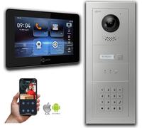 Interphone vidéo Goliath IP avec caméra, écran 7 pouces et clavier à code, couleur argent : 1 moniteur : 7 pouces, noir : boîtier encastré Nombre de moniteurs : 1 moniteur Couleur du moniteur : 7 pouc